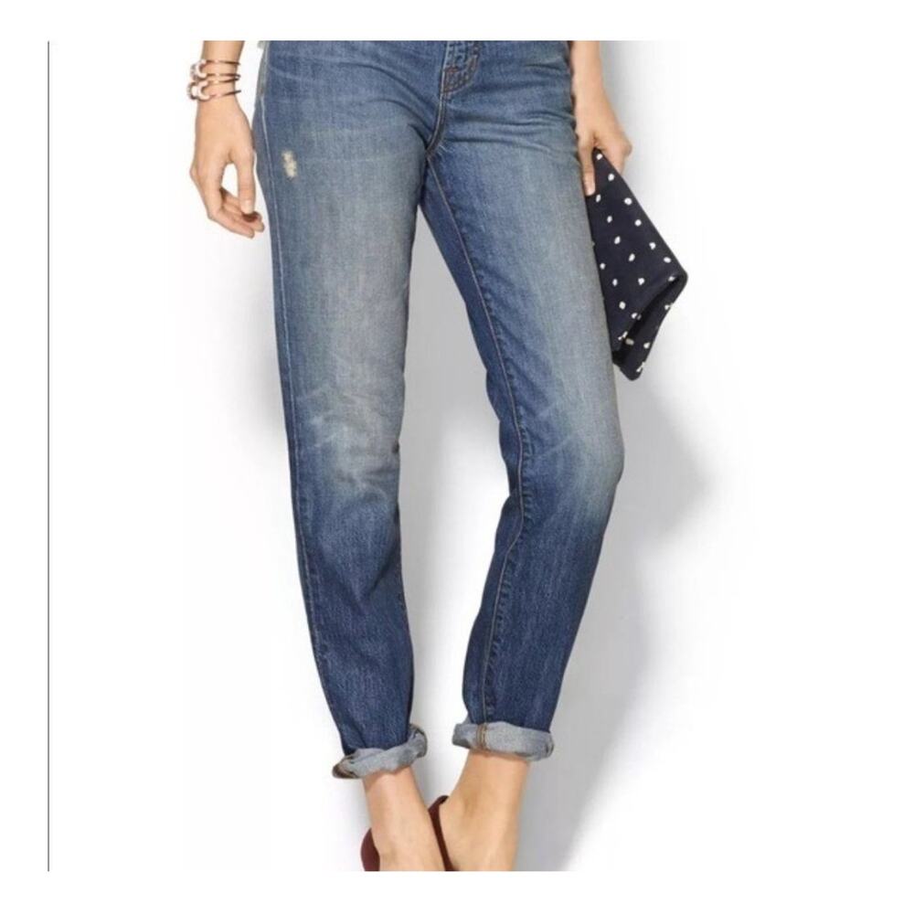 J Brand Skinny Boyfriend Jeans Women 27 Distressed in Lighter Blue Color Adored